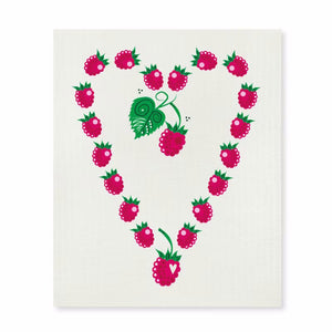 Anneko Raspberry Heart Dishcloth