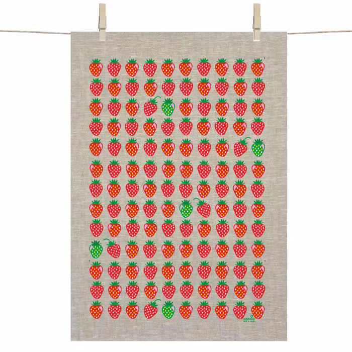 Anneko Strawberry Tea Towel Linen & Dishcloth Gift Set