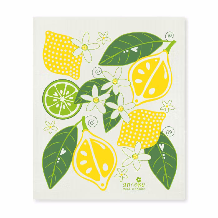 Anneko Citrus Tea Towel Linen & Dishcloth Gift Set