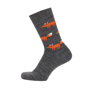 Bengt & Lotta Fox Wool Socks Anthracite 35-39