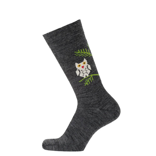Bengt & Lotta Owl Wool Socks Anthracite 35-39