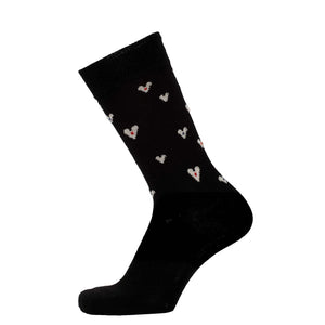 Bengt & Lotta Small Heart Wool Socks Black 35-39