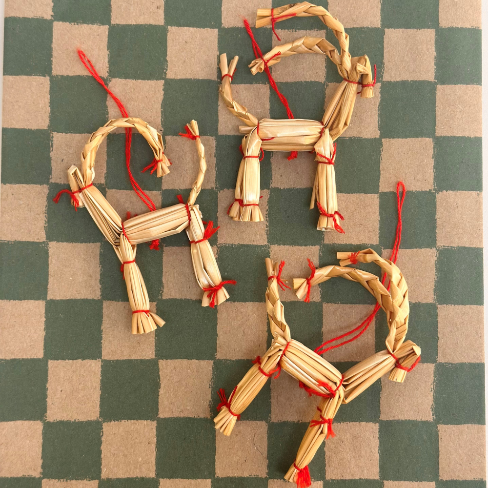 Straw Goat Hanging Ornament
