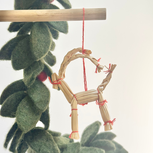 Straw Goat Hanging Ornament