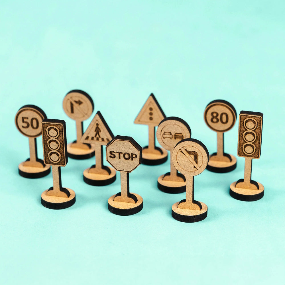 Crateit Traffic & Road Signs Pack Wooden Toy