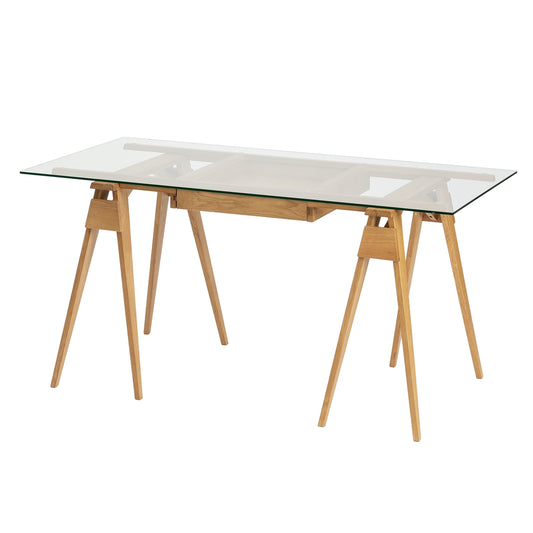 Design House Stockholm Arco Desk Oak-Glass