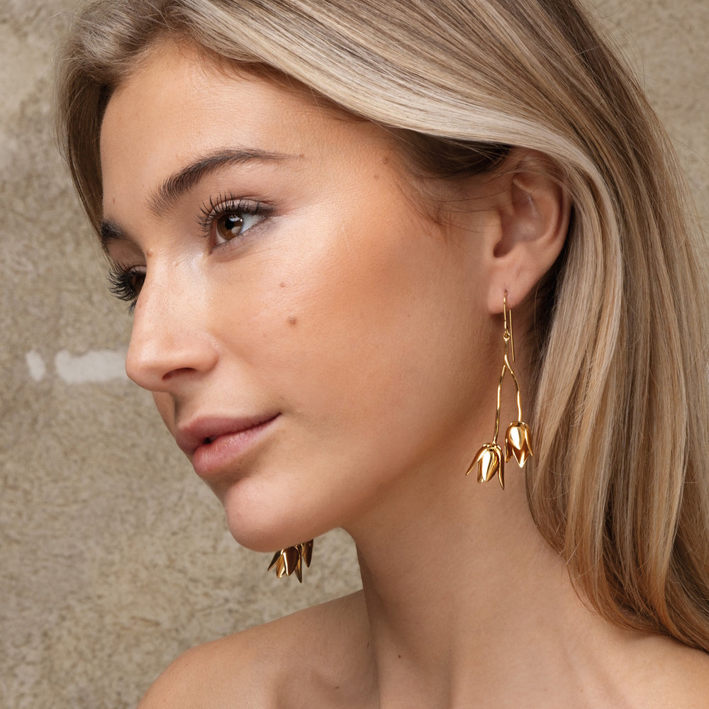 Efva Attling Helleborus Earrings Gold Plated