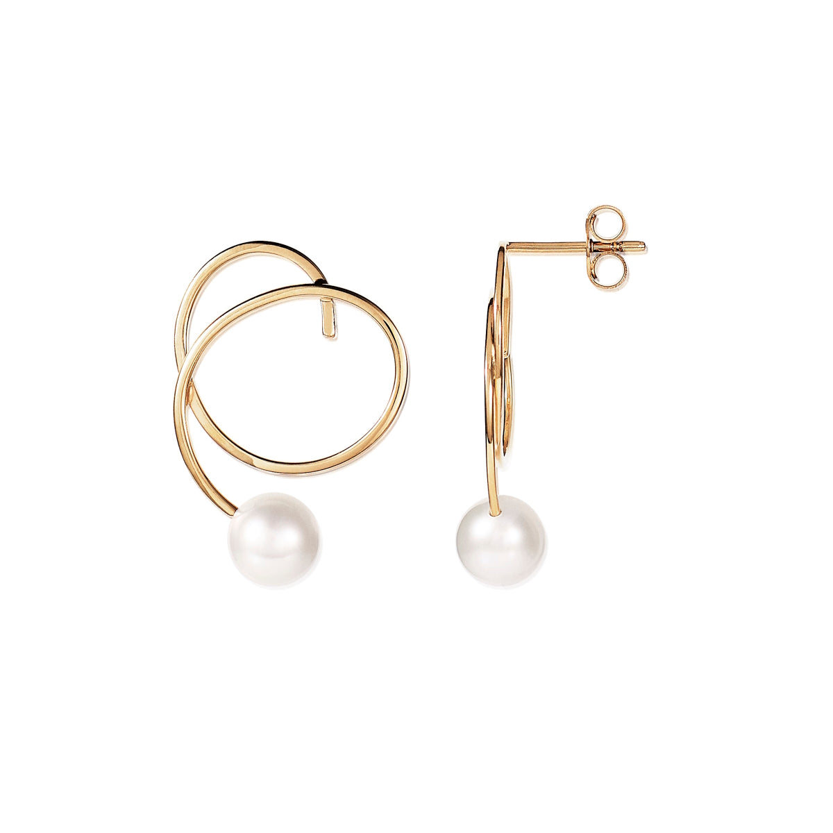 Little Curly Pearly Earrings Gold