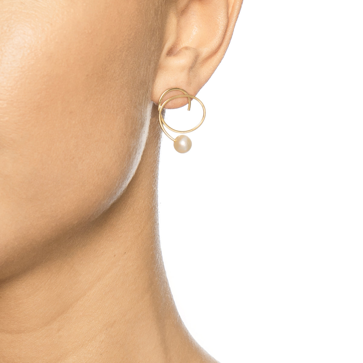 Little Curly Pearly Earrings Gold