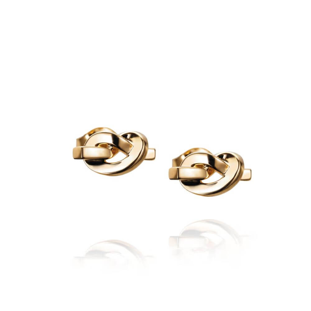 EfvaAttlingLoveKnotStudsGoldPlated