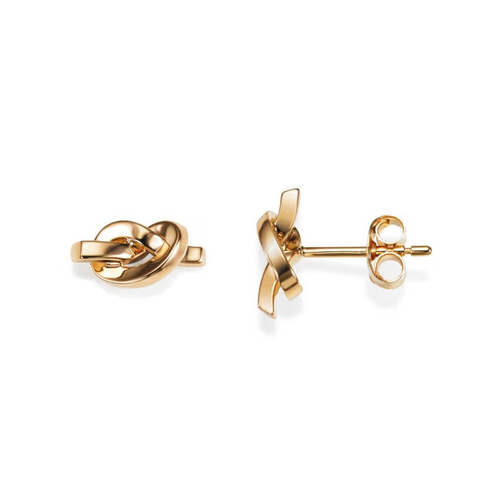 EfvaAttlingLoveKnotStudsGoldPlated