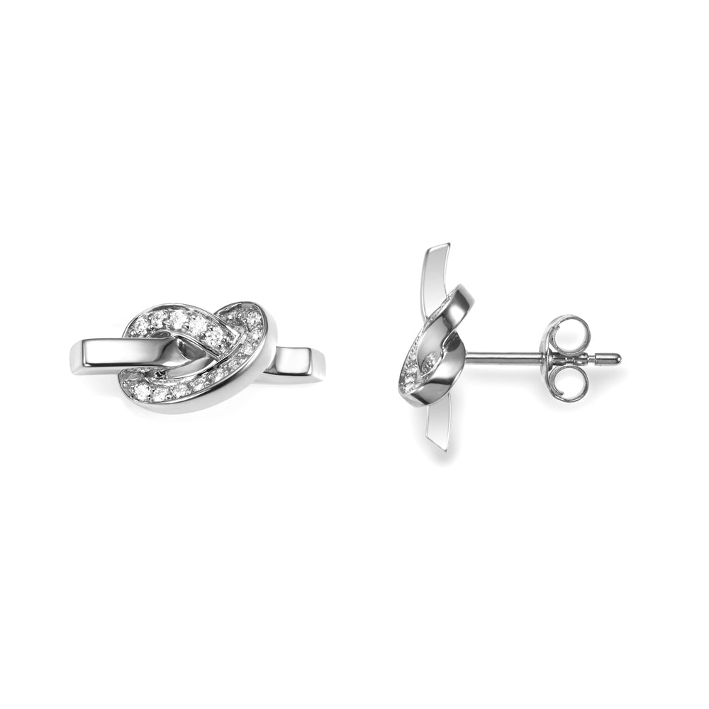 Efva Attling Love Knot & Stars Earrings White Gold