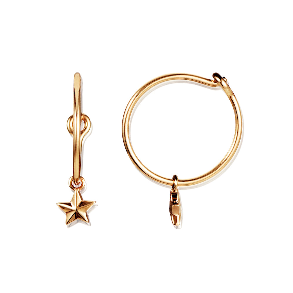 Efva Attling Micro Catch A Falling Star Hoops Gold