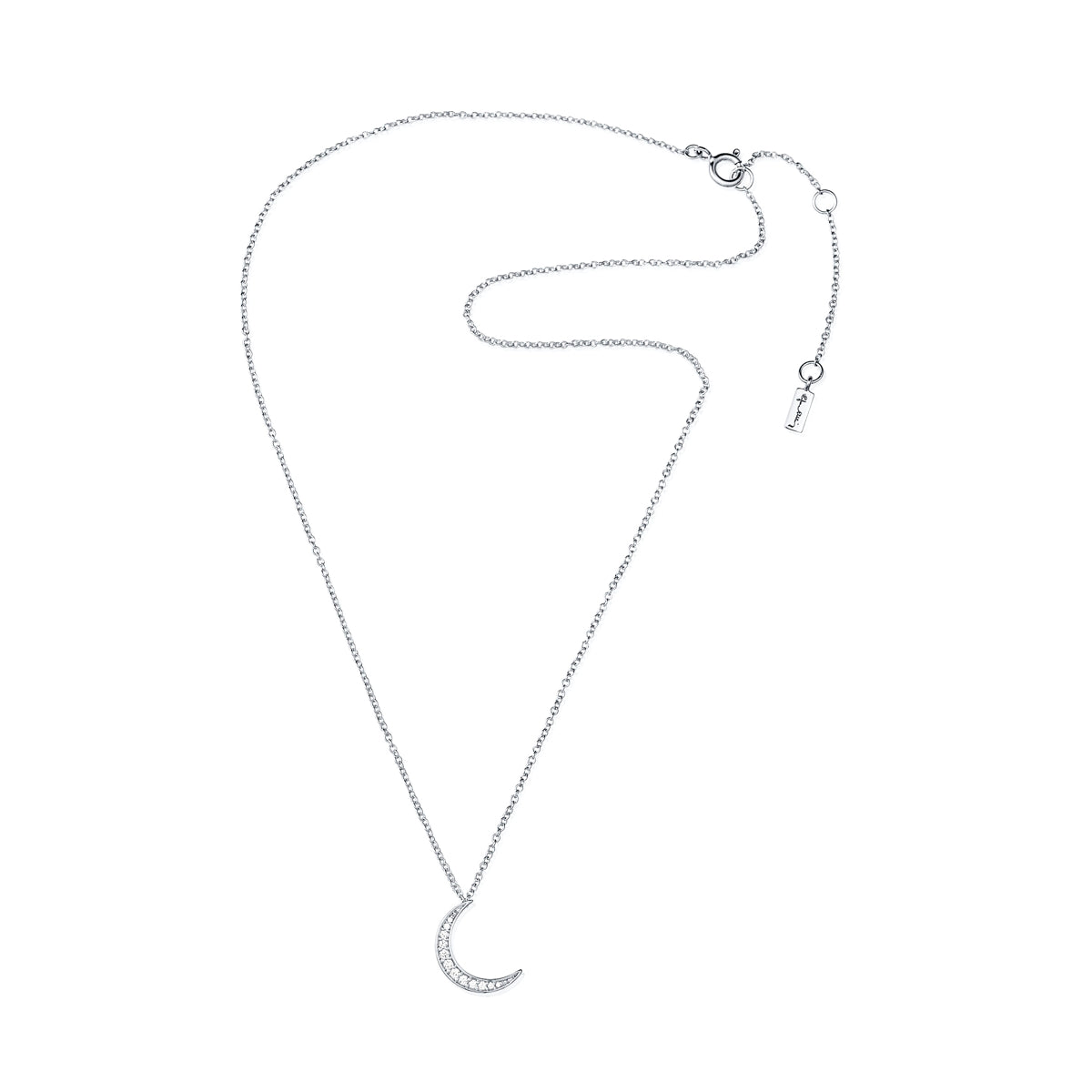 Pencez Moon & Stars Necklace White Gold