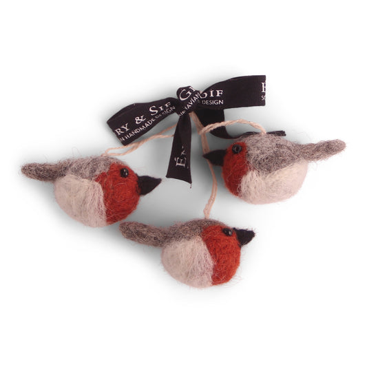 Gry & Sif Birds Mini Round 3pk Rusty Red