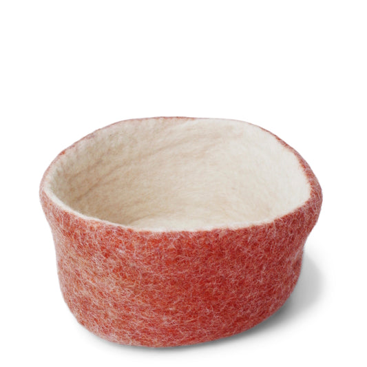 Gry & Sif Bowl Small Felt rust red-white