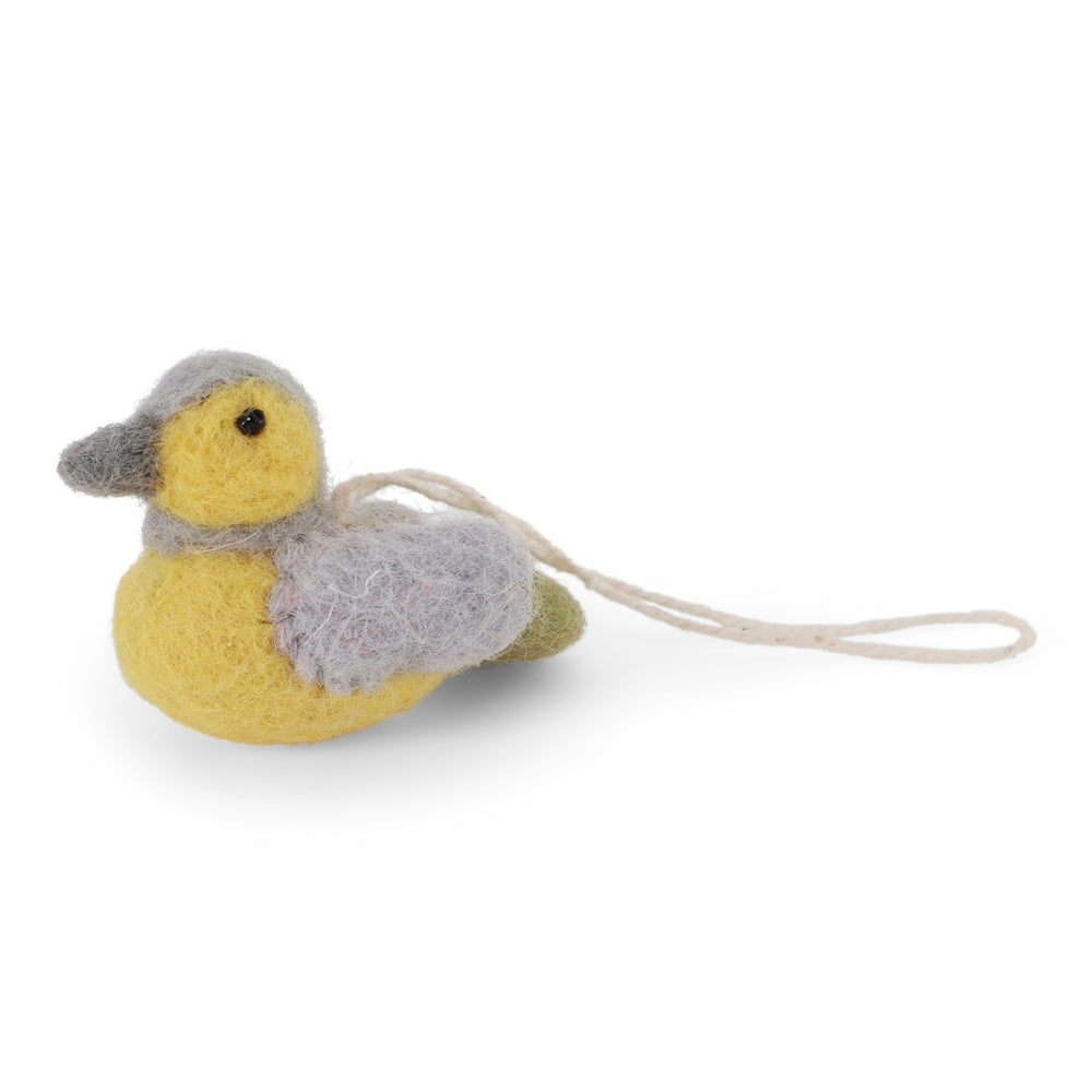 Gry & Sif Mini Sparrow Decoration Light Blue-Yellow
