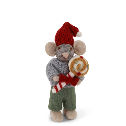Gry & Sif Mouse Boy Small Grey with Candy