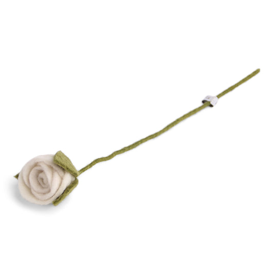 Gry & Sif Rose Felted Flower White