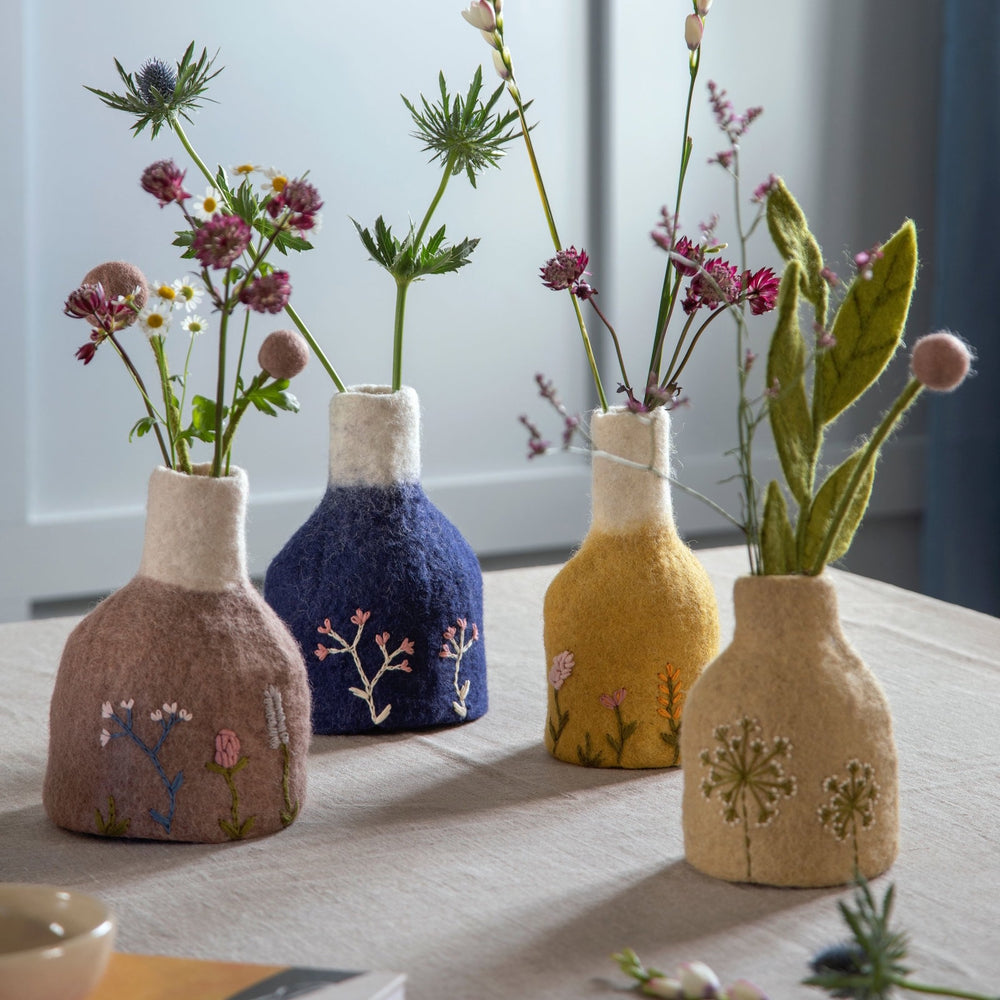 Gry & Sif Vase Felt Embroidered