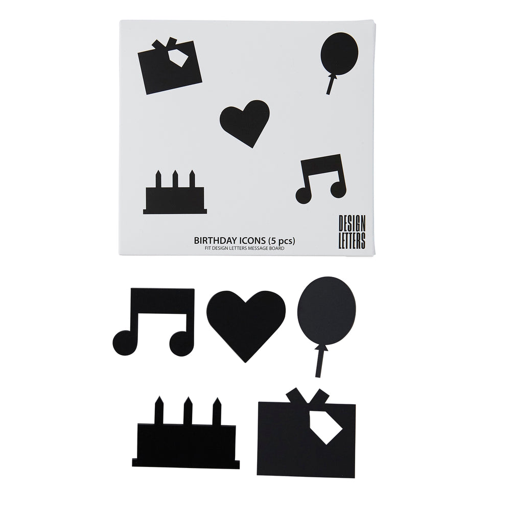 Happy Birthday Icons Black
