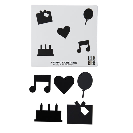 Happy Birthday Icons Black