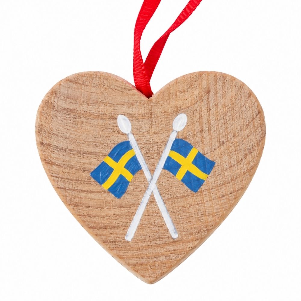 Heart Ornament Swedish Flags
