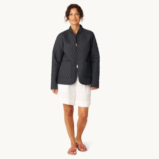 Ilse Jacobsen Short Quilt Jacket Dark Indigo