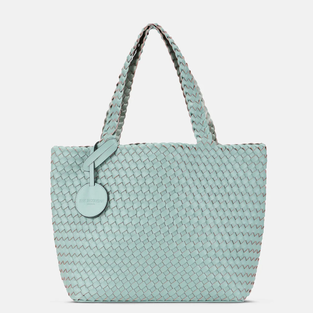 Ilse Jacobsen Woven Tote Bag Mint-Glass Metallic
