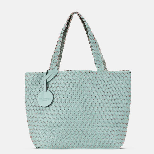 Ilse Jacobsen Woven Tote Bag Mint-Glass Metallic