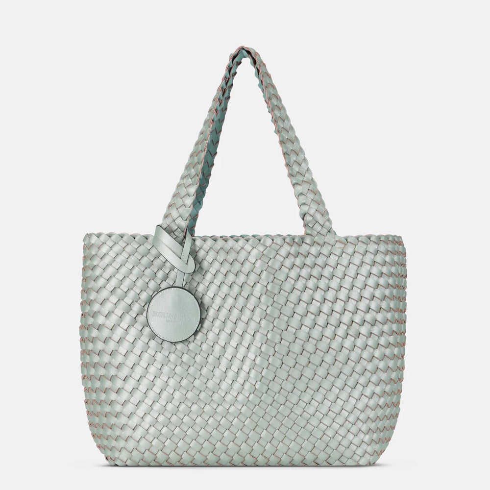 Ilse Jacobsen Woven Tote Bag Mint-Glass Metallic