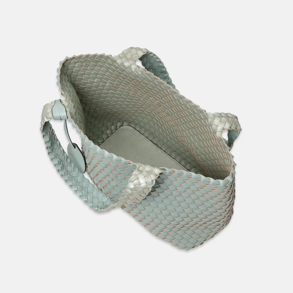 Ilse Jacobsen Woven Tote Bag Mint-Glass Metallic