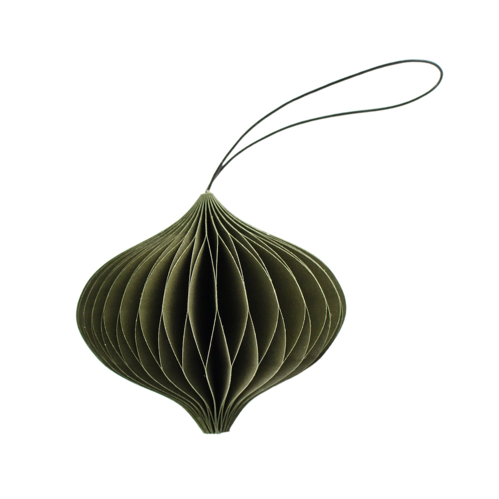 Jewel Paper Ornament olive green