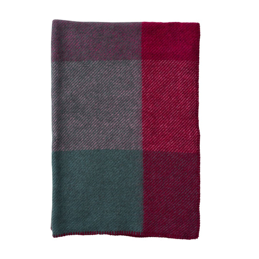 Klippan Gotland Check Midi Wool Throw Pink