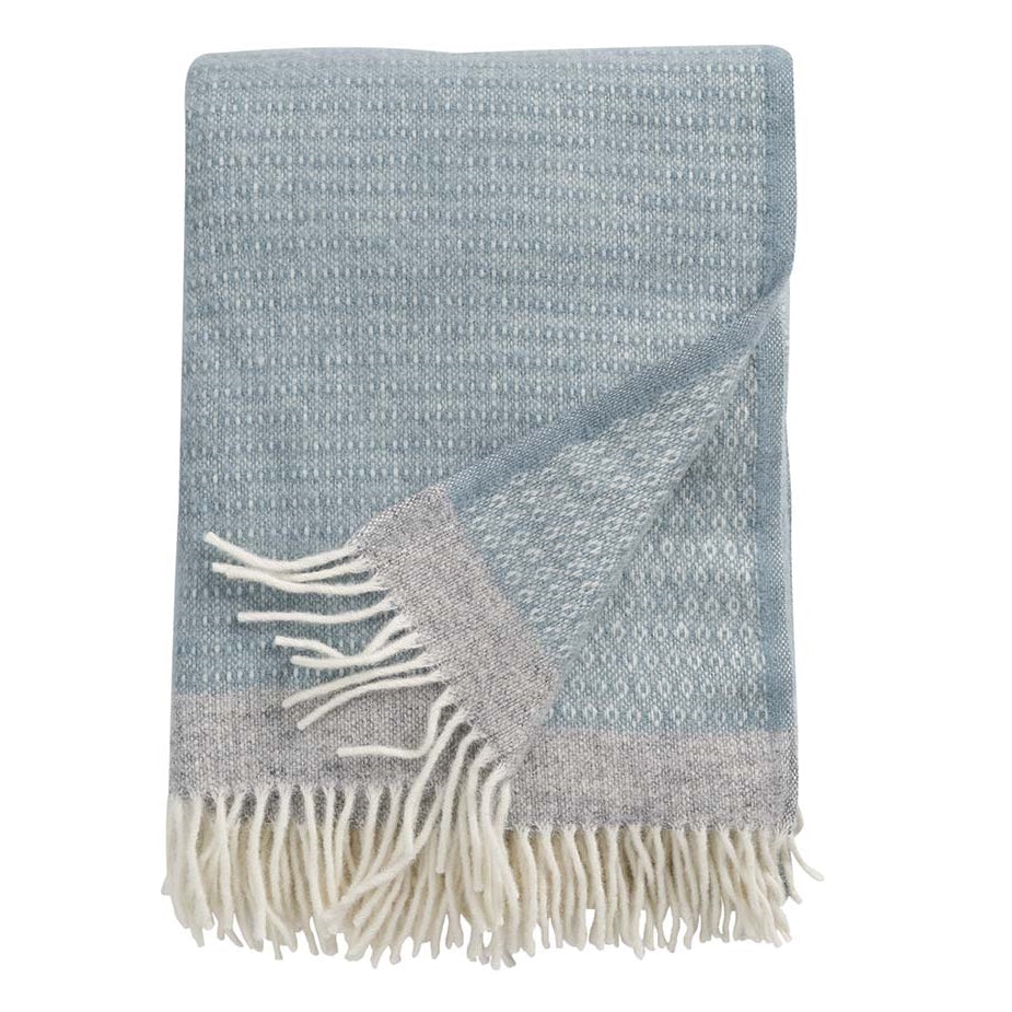 Klippan Harald Organic Wool Blanket Dusty Blue