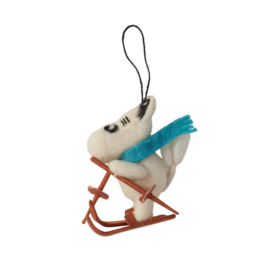 Klippan Moomin On Skis Felted Decoration