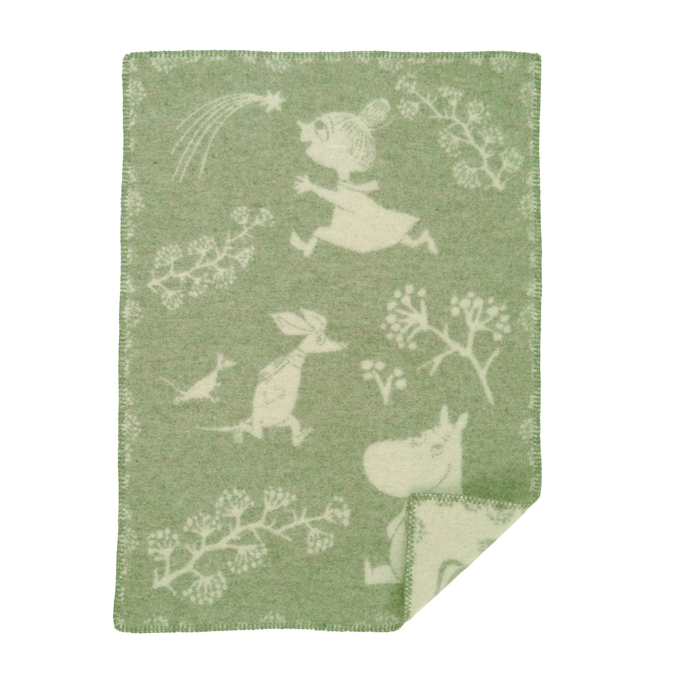 Klippan Moomin Winterland Baby Wool Blanket Frost Green