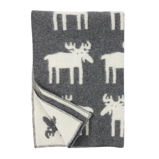 Klippan Moose Organic Wool Kids Blanket Grey