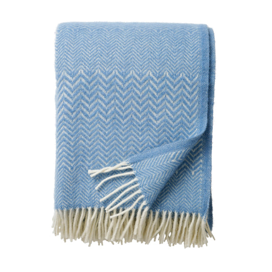 Klippan Zigzag Wool Blanket Infinity Blue