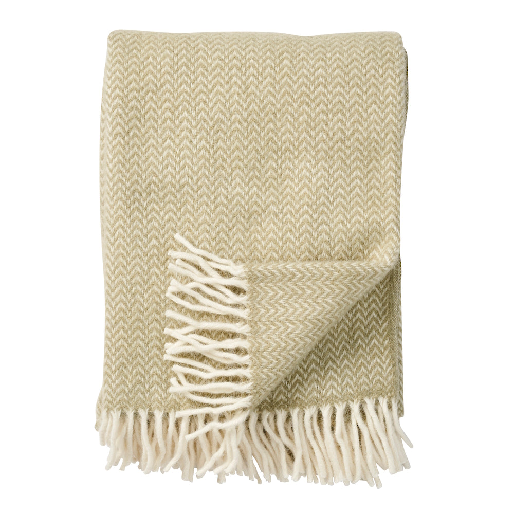 Klippan Chevron Wool Blanket green