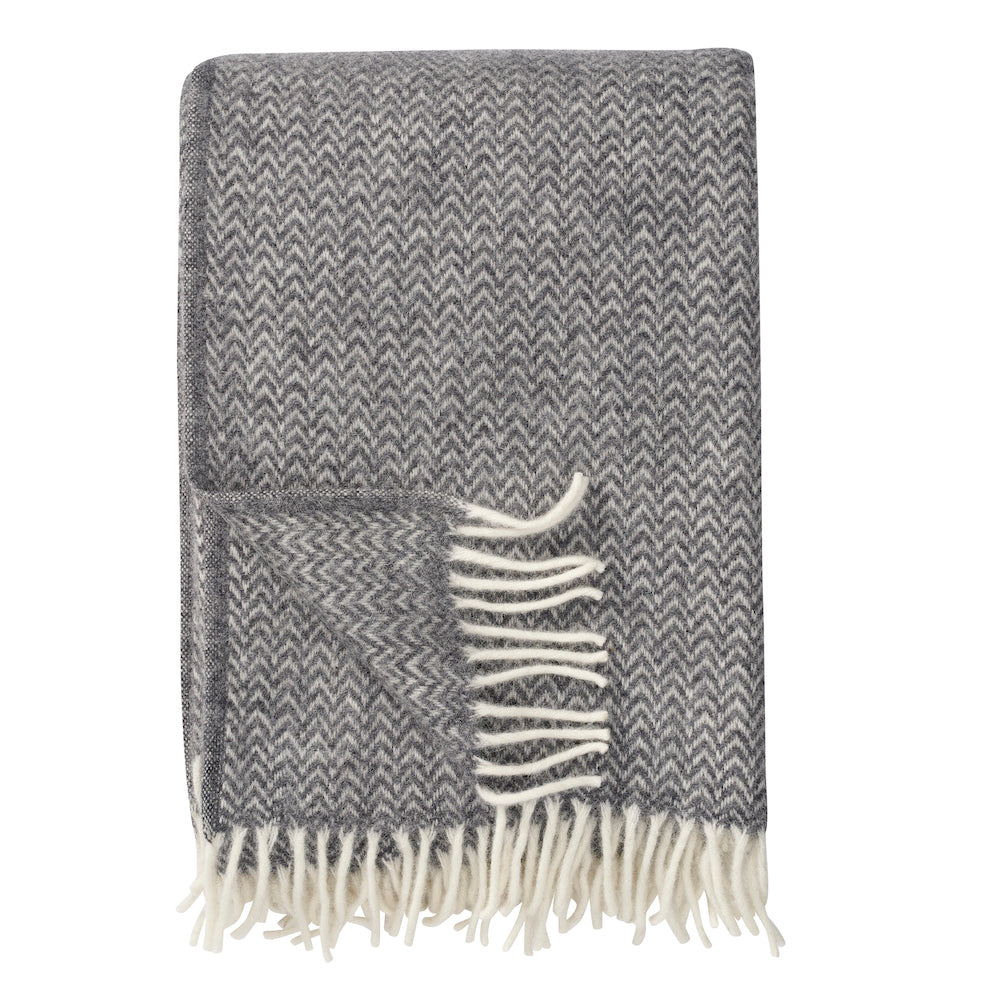 Klippan Chevron Wool Blanket grey