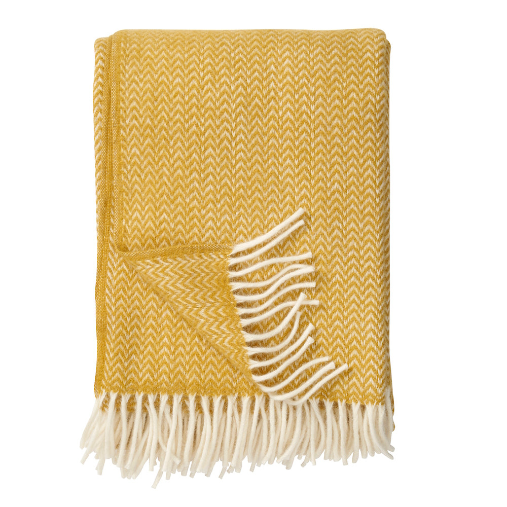 Klippan Chevron Wool Blanket yellow