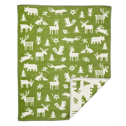 Klippan Forest Organic Cotton Baby Blanket Green