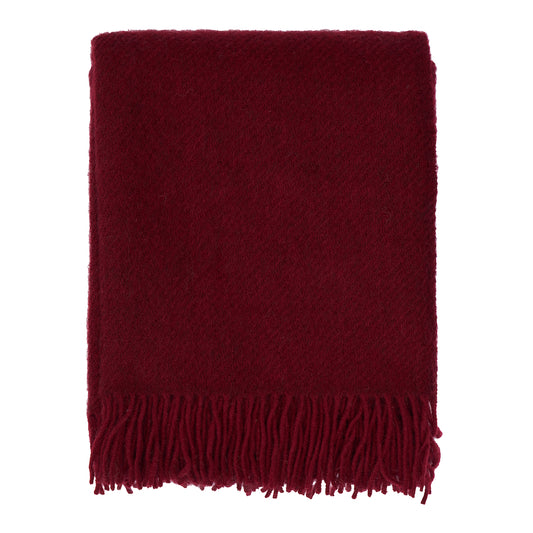 Klippan Gotland Wool Blanket Warm Burgundy