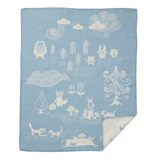 Klippan Little Bear Blanket Cotton Blue