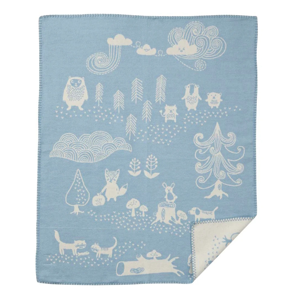 Klippan Little Bear Blanket Cotton Blue