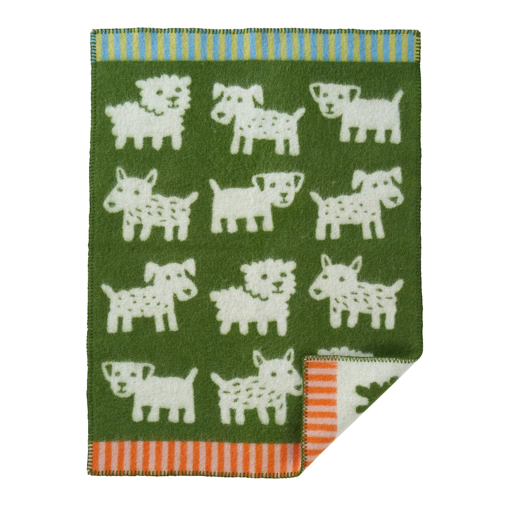 Klippan Voff Eco Wool Baby Blanket Green