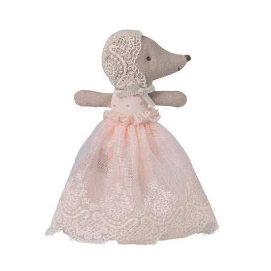 Maileg Baby Mouse in Gown Powder