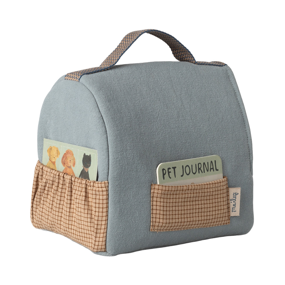 Maileg Pet Carrier Dusty Blue