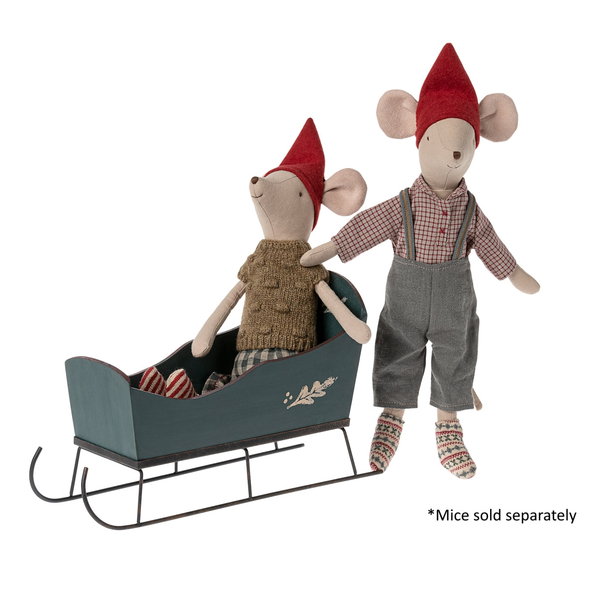 maileg-sleigh-for-medium-mouse-green